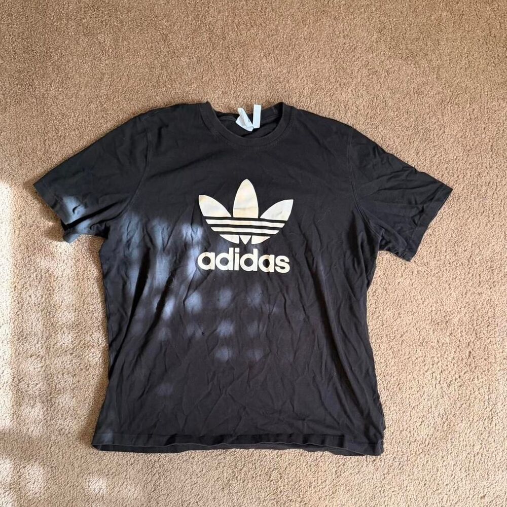 Adidas Women's Black and Orange T-shirt
